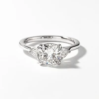 Lab Grown Cushion Cut Diamond Engagement Ring in 14K White Gold (1.83