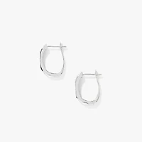 Diamond J-Hoop Earrings in 10K White Gold (0.25 ct tw)