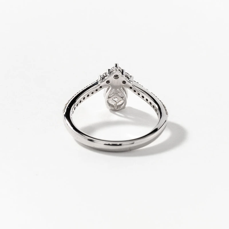 Lab Grown Pear Cut Diamond Engagement Ring 14K White Gold (1.00 ct