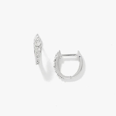 Diamond Hoop Earrings in 10K White Gold (0.20 ct tw)