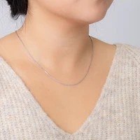 10K White Gold Diamond Cut Round 1.00mm Wheat Chain (16")