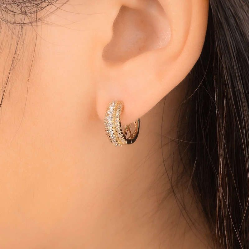 Diamond Hoop Earrings in 10K Yellow Gold (0.50 ct tw)