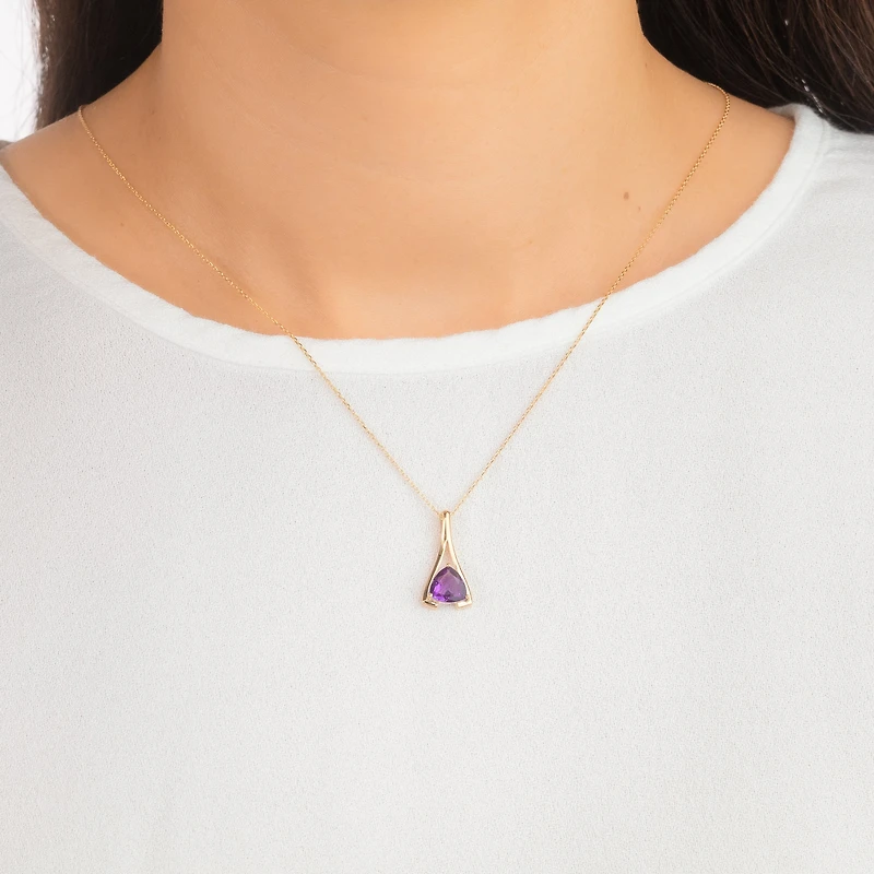 Amethyst Necklace in 10K White Gold