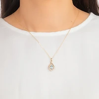 Aquamarine Necklace in 10K Yellow Gold