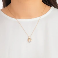 Diamond Cluster Necklace in 10K Yellow and White Gold (0.06 ct tw)