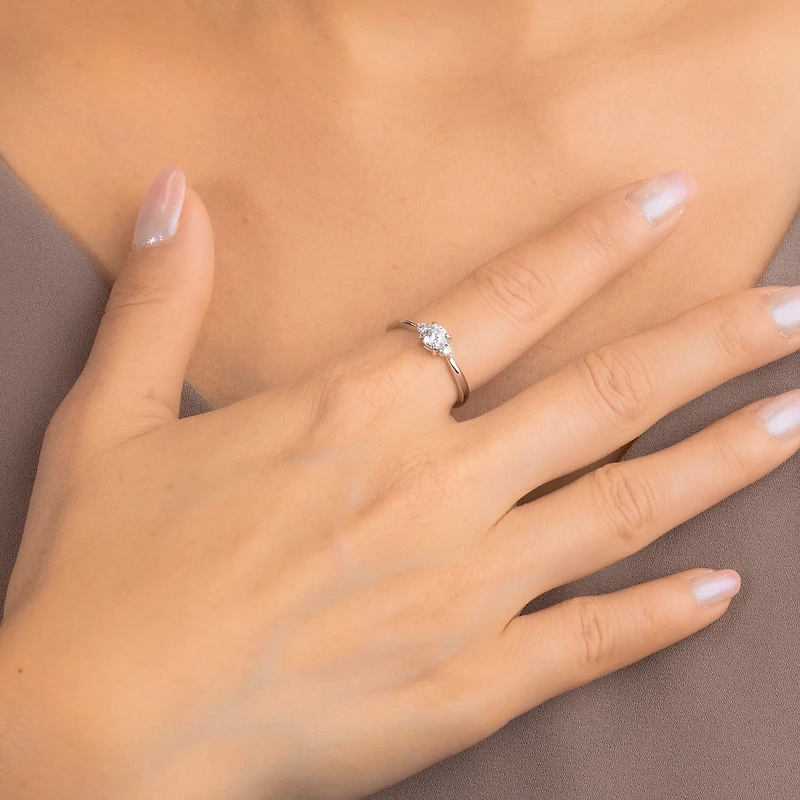 Lab Grown Diamond Promise Ring 10K White Gold (0.36 ct tw)