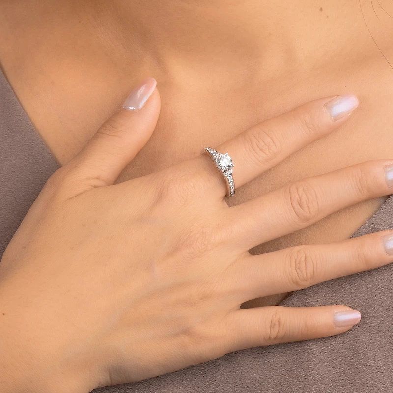 Diamond Engagement Ring 14K White Gold (1.32 ct tw)