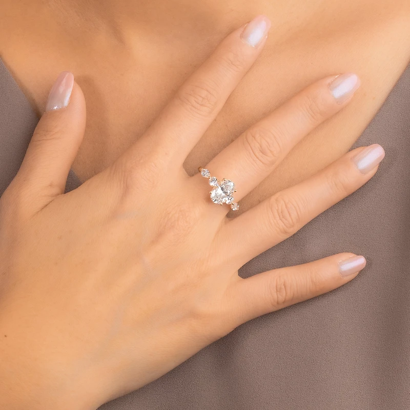 Lab Grown Oval Cut Diamond Engagement Ring 14K Yellow Gold (2.75 ct