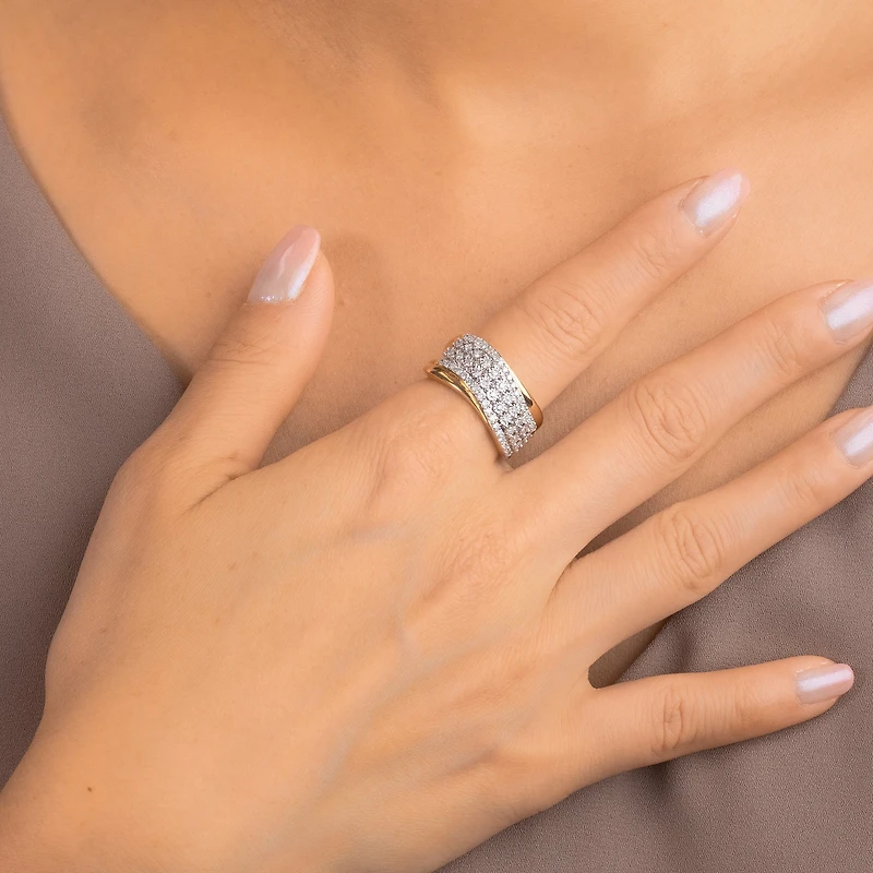 Diamond Cluster Ring 10K Yellow and White Gold (0.51 ct tw)