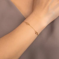 Heart Link Bracelet in 10K Yellow Gold