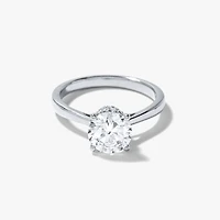 Round Lab-Grown Diamond Engagement Ring with Hidden Halo 14K White