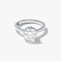 Round Lab-Grown Diamond Engagement Ring with Hidden Halo 14K White