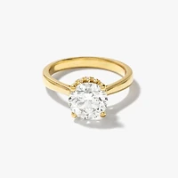 Round Lab-Grown Diamond Engagement Ring with Hidden Halo 14K Yellow