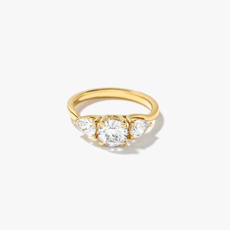Lab Grown Diamond Engagement Ring 14K Yellow Gold (1.37 ct tw)