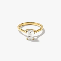 Lab Grown Emerald Cut Diamond Engagement Ring 14K Yellow Gold (1.57