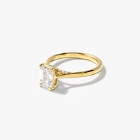 Lab Grown Emerald Cut Diamond Engagement Ring 14K Yellow Gold (1.57