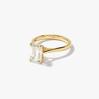 Lab Grown Emerald Cut Diamond Engagement Ring 14K Yellow Gold (2.07