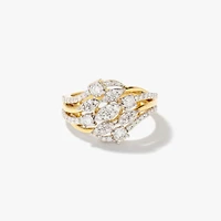Diamond Dinner Ring in 10K Yellow and White Gold (0.53 ct tw)