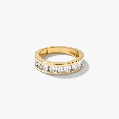 Lab Grown Diamond Channel Set Anniversary Ring 10K Yellow Gold (1.0
