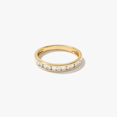 Lab Grown Diamond Channel Set Anniversary Ring 10K Yellow Gold (0.2
