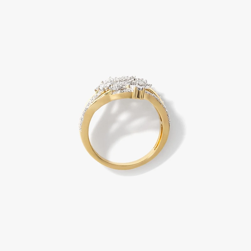 Diamond Dinner Ring in 10K Yellow and White Gold (0.53 ct tw)