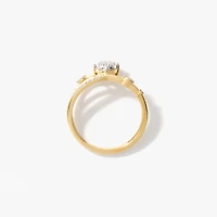 Diamond Cluster Ring in 10K Yellow and White Gold (0.10 ct tw)