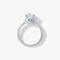 Round Lab-Grown Diamond Engagement Ring with Hidden Halo 14K White