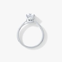 Round Lab-Grown Diamond Engagement Ring with Hidden Halo 14K White