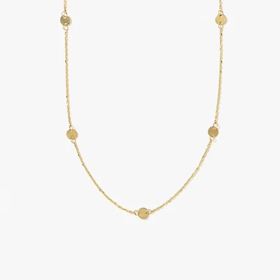 Round Disc Necklace in 10K Yellow Gold