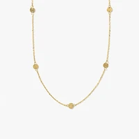 Round Disc Necklace in 10K Yellow Gold