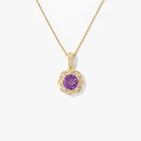 Amethyst Necklace in 10K Yellow Gold