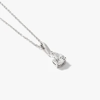 Lab Grown Pear Shape Diamond Necklace in 10K White Gold (0.50 ct tw)