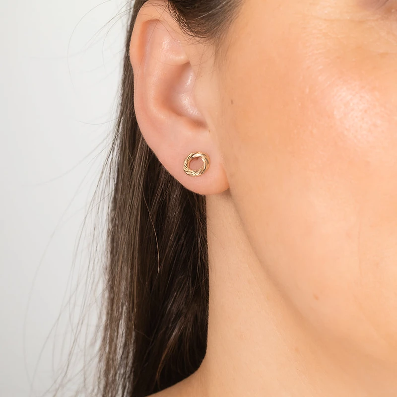 Twist Wreath Stud Earrings in 10K Yellow Gold