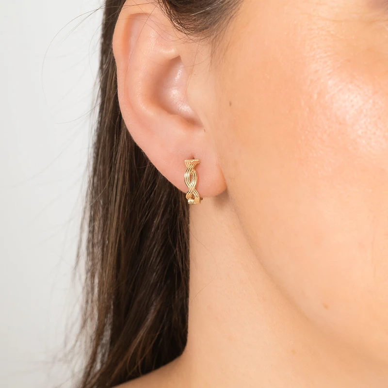 Braided Hoop Earrings in 10K Yellow Gold