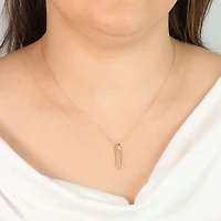 Rectangle Pendant Necklace in 10K Yellow Gold