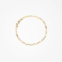 10K Italian Yellow Gold Bevelled Edge Paper Clip Bracelet