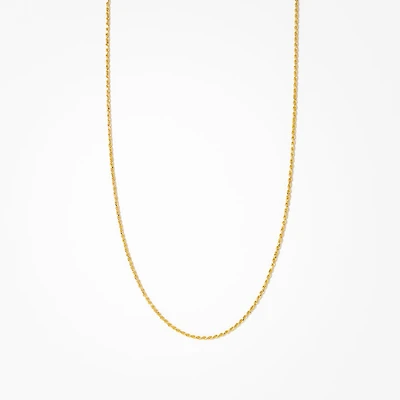 1.1mm 10K Italian Yellow Gold Diamond Cut Rope Chain (16”)