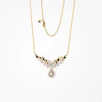 Diamond Cluster Necklace in 10K Yellow and White Gold (1.10 ct tw)