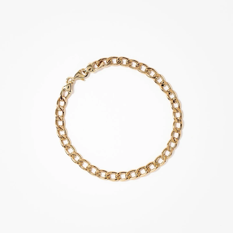 Men's Curb Bracelet in 10K Yellow Gold