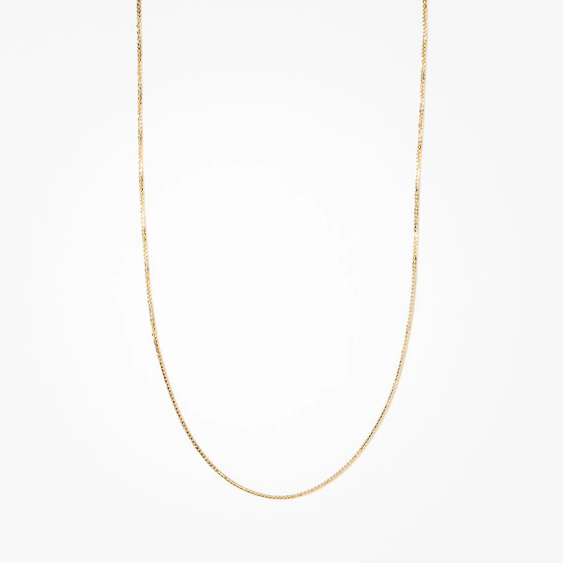 14K Yellow Gold 0.83mm Box Chain (18")