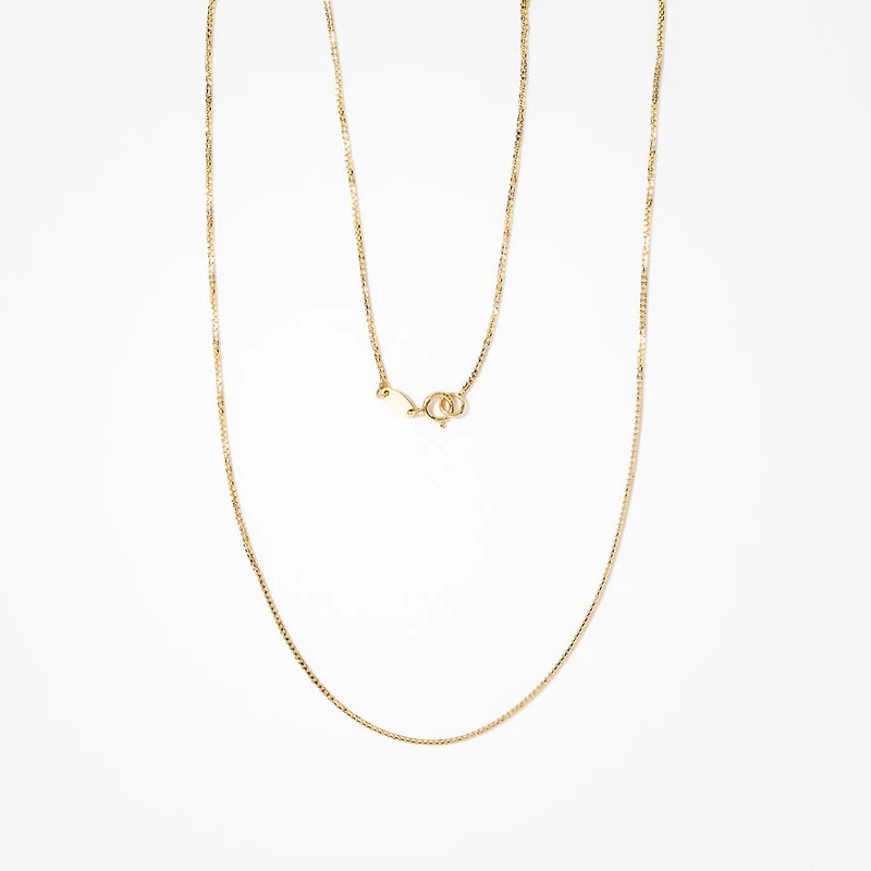 14K Yellow Gold 0.83mm Box Chain (18")
