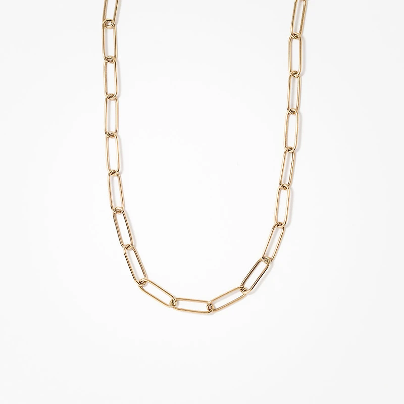 10K Yellow Gold Paper Clip Chain (16”)