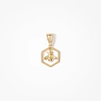 Dangle Honey Bee Pendant in 10K Yellow Gold
