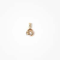Tri-Coloured Love Knot Stud Pendant in 10K Gold