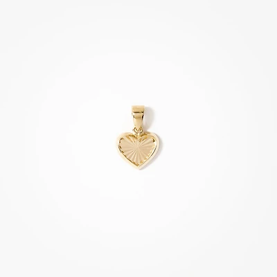 Sunray Heart Pendant in 10K Yellow Gold
