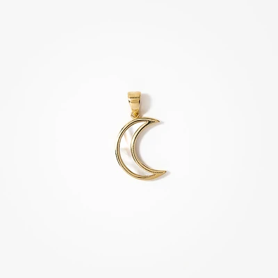 Moon Pendant with Mother of Pearl Insert in 10K Yellow Gold