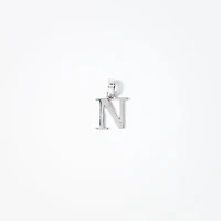 "N" Initial Pendant in 10K White Gold