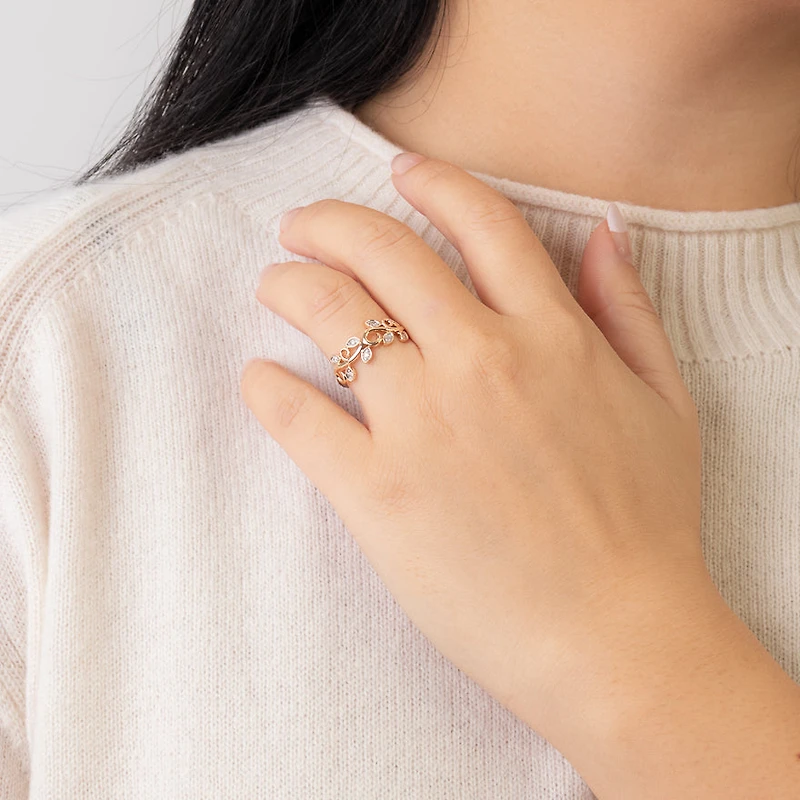 Vine Ring 10K Yellow Gold (0.10 ct tw)