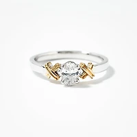 Lab Grown Diamond Promise Ring 10K Yellow and White Gold (0.30 ct t