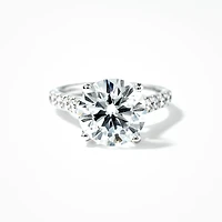Lab Grown Round Cut Diamond Engagement Ring 14K White Gold (4.50 ct
